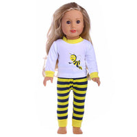 Girl Doll Cartoon Striped Clothes Suit
