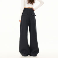 Old-money-style Relaxed Wide-leg Linen Casual Dress Pants