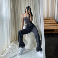 Women's casual high waist loose jeans