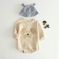 Cute flocking dog climbing suit
