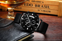 Men's Waterproof Luminous Multi-functional Diamond Quartz Watch