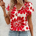 Casual Wild Plant Pattern Women's Short-sleeved Shirt