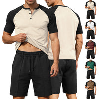 Mens Short-Sleeve T-Shirt And Shorts Two-Piece Set