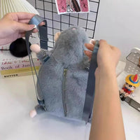 Cute Simulated Rat Backpack Plush Doll Shoulder Bag Creative Large-capacity Commuter