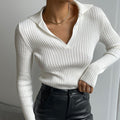 Collar Knitted Sweater Slim Fit Base Pullover Women's Sweater