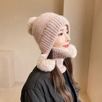 Add Velvet Padded Knitted Hat Ear Protection Warm