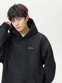 Split Structure Contrast Color Embroidered Fashion Brand Loose Hoodie Coat