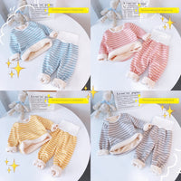Children's Thermal Underwear Winter Pajamas High Waist Belly Protection Velvet Underwear Set Two-piece Set