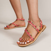 Plus Size Toe Covering Flower Beach Shoes Women