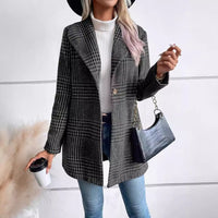 Women's Fashion Personality Woolen Plaid Coat