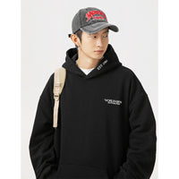 American Retro Hooded Sweater Men's Autumn Puff Print Coat
