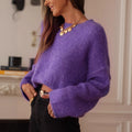 Laid-back Casual Loose-fitting Pullover Knit Top