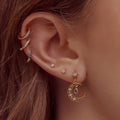 Real Gold Color Ear Clip Set Flowers