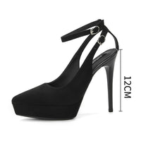 Waterproof Platform Suede Pointed Stiletto Heel High Heels