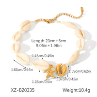Starfish Shell Marine Element Stainless Steel Bracelet
