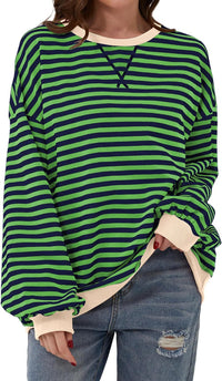 Women's Loose-fitting Casual Striped Hoodie