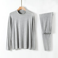 Semi-high Neck Long Sleeve And Long Pants Underwear Set, Comfortable And Smooth Pajama Two-piece Set