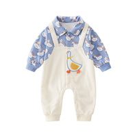 Fake Two-piece Suspender Jumpsuit Newborn