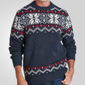 Autumn And Winter Round Neck Pullover Knitting Long Sleeve Brocade Sweater Men