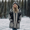 Long Loose-fitting Hooded Coat With A 3D Digital Print