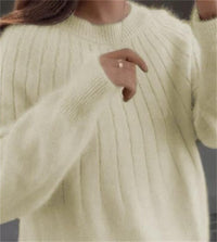 Womens Solid Color Short Pullover With Round Neck Loose Fitting Outerwear And Base Layer Knit Top