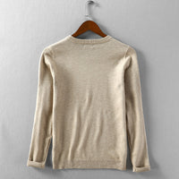 Casual Round Neck Pullover Sweater Slim Fit