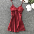 Women's sexy strappy ice silk nightdress