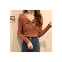 Autumn And Winter Clothing New Kinked Design Slim-fit Cashmere Knitwear For Women
