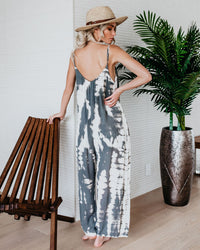 Loose sling tapered printed jumpsuit