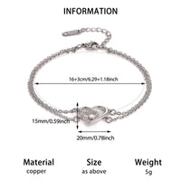 Adjustable Heart Zircon Bracelet For Women