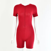Round neck short sleeve jumpsuit