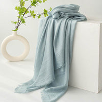 Strict Selection Summer Cotton And Linen Scarf Solid Color Simple Sun Protection
