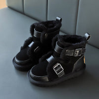 Genuine wool at the mouth of leather girl's short boots is antiskid