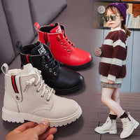Cotton shoes beige little girl autumn and winter Martin boots