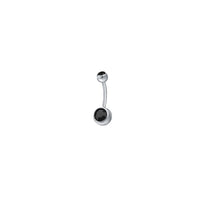Round Inlaid Zircon Belly Button Umbilical Ring