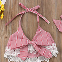 Striped strap tube top