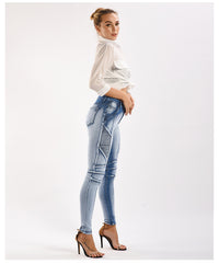 Stretch thin women's denim pencil pants