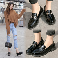 British leather platform casual shoes