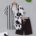 Men's Short Sleeve Shirt Outfit Printed Men's Clothing