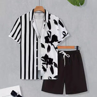 Men's Short Sleeve Shirt Outfit Printed Men's Clothing