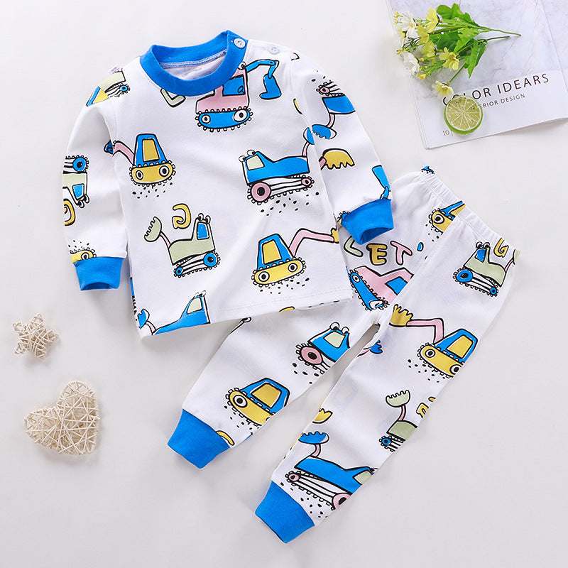 Boys And Girls Children's Underwear Suit Cotton Children Autumn And Winter Pajamas