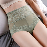 Women's Plus Size High Waist Belly Contracting Lace Underwear