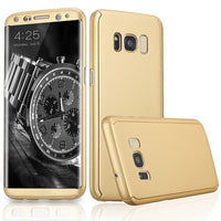 S8 All Inclusive Mobile Phone Shell 360 Degree Frosted Protection PC Hard Sleeve Tempered Film.