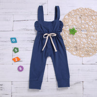 Pure cotton stripe jumpsuit