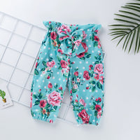 Two-piece long sleeve romper print trousers