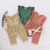 Girls' Fashion Ruffles Sleeveless Leotard Romper
