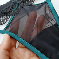 Ladies Nylon Low Waist Hot Lace Trim Thong