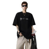 High-Street Letter Print Loose Crewneck Half-Sleeve T-Shirt