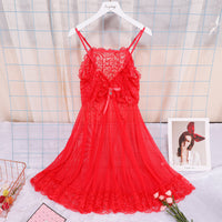 Sexy sling nightdress female lace perspective outfit