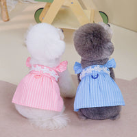 Pet Puppy Vertical Stripe Clothes Princess Dress